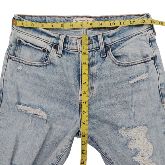 Abercrombie & Fitch The Boyfriend Mid Rise Jeans Womens 26/2 Blue Distressed - Picture 9 of 11